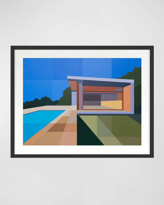 "Pool House" Print by Andy Burgess, Framed Under Glass