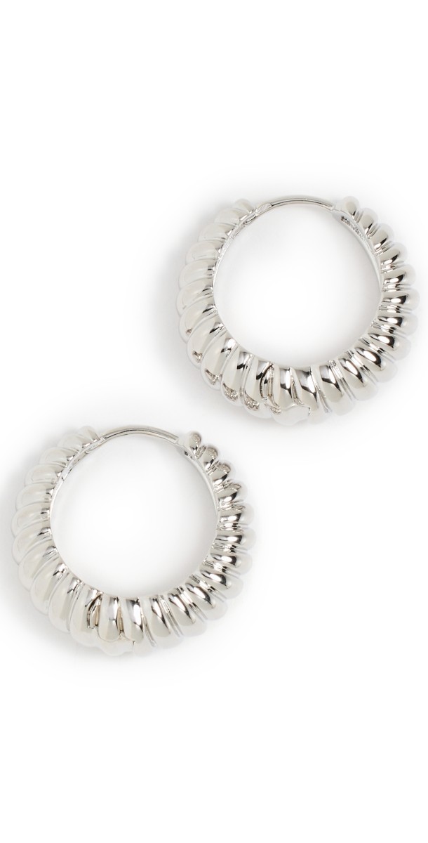 Luv Aj The Ridged Marbella Hoops Silver