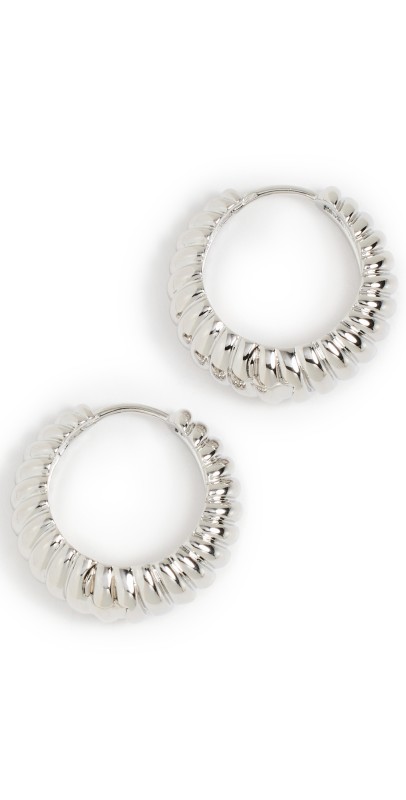 Luv Aj The Ridged Marbella Hoops Silver