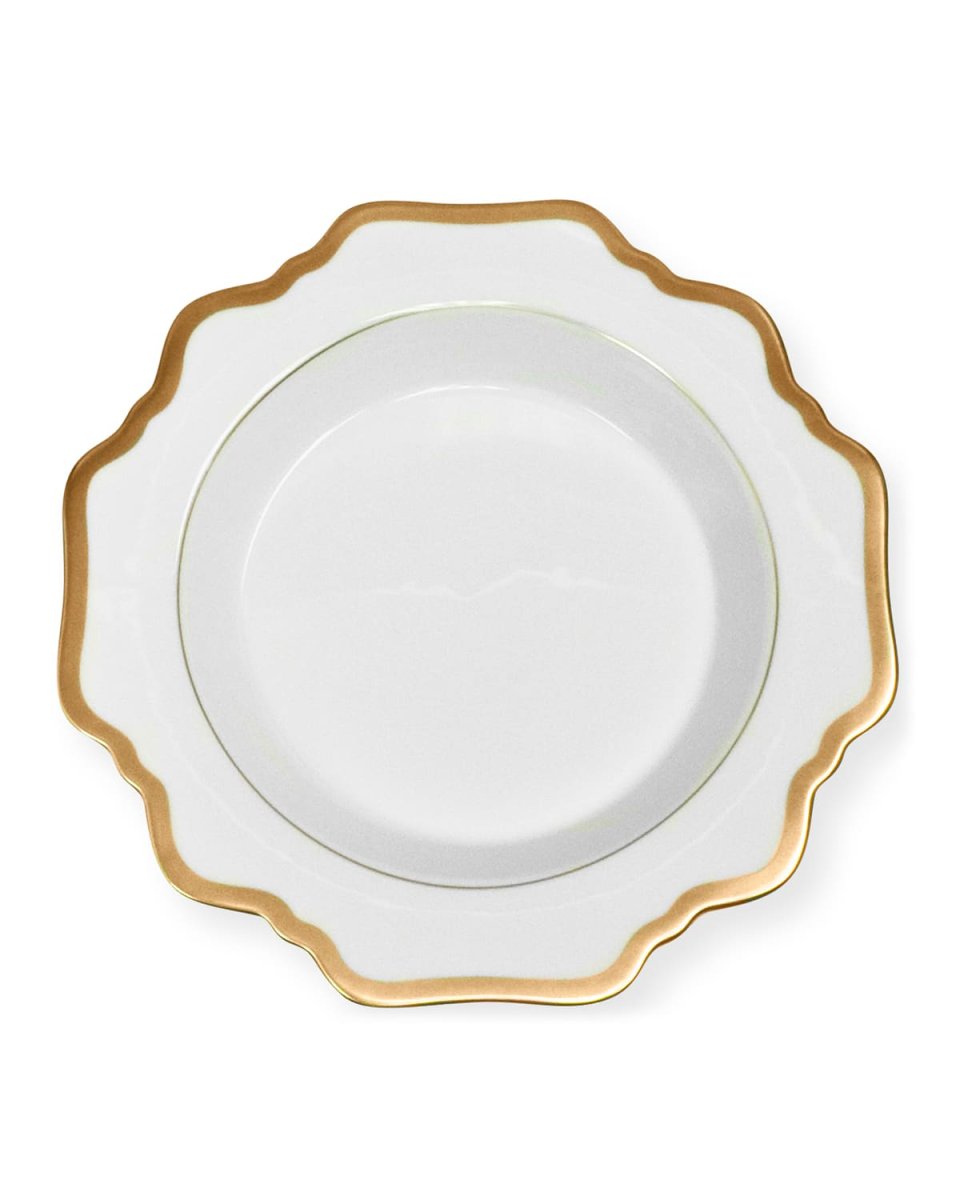 Antiqued White Soup Plate