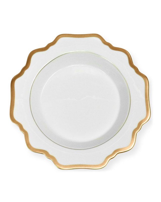 Antiqued White Soup Plate