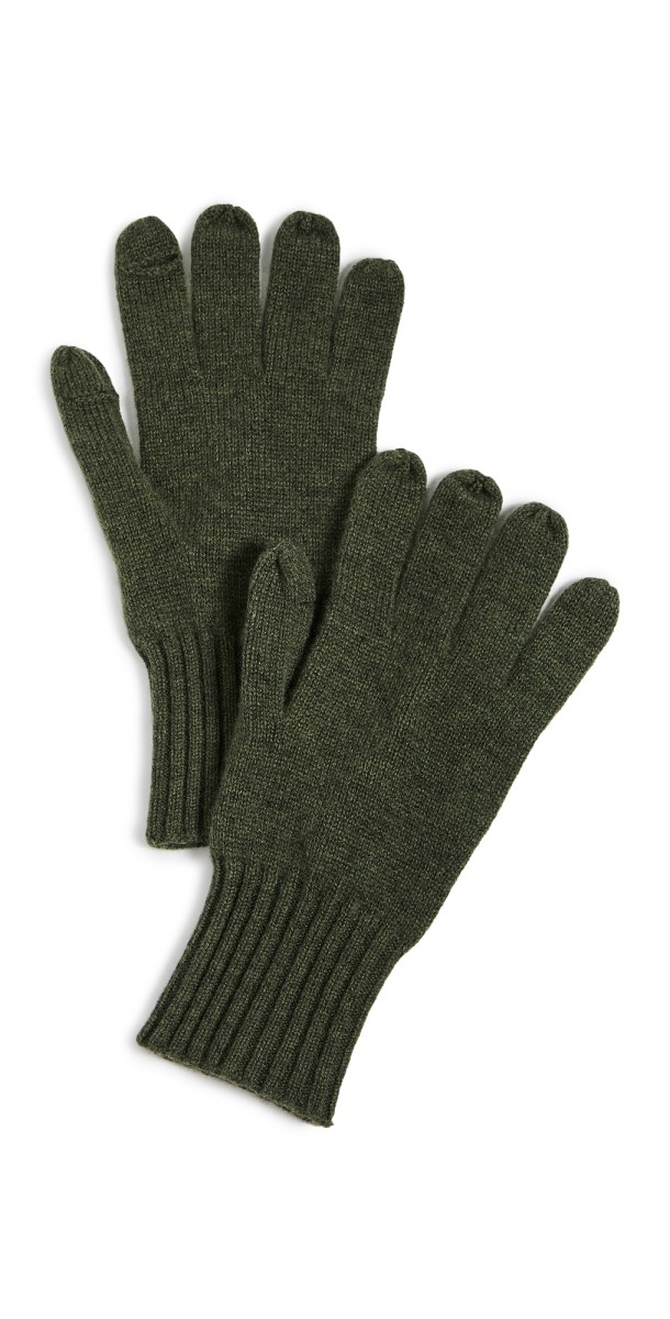 Carolina Amato Cashmere Texting Gloves Oliv