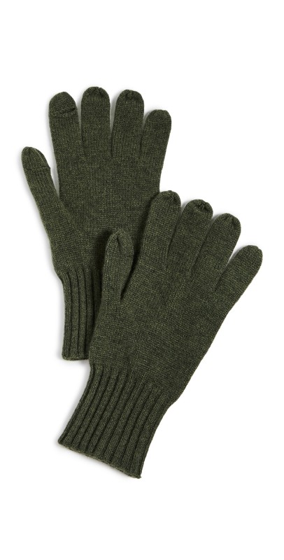 Carolina Amato Cashmere Texting Gloves Oliv