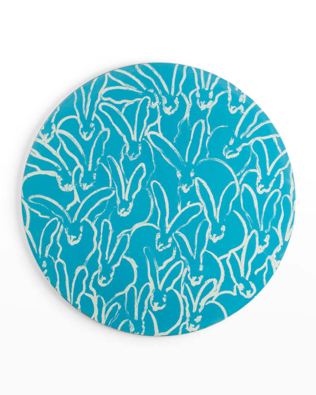 Rabbit Run Round Lacquer Placemat, Blue