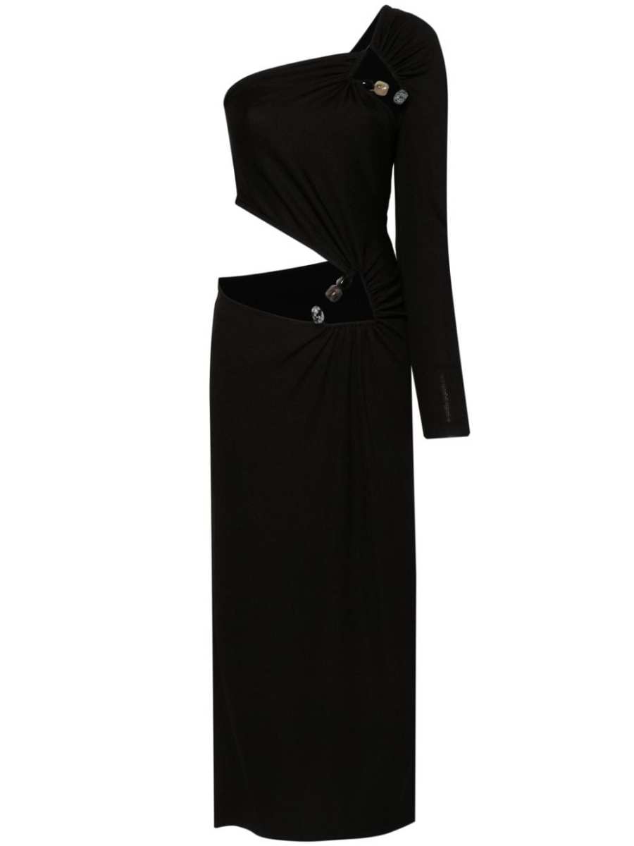 cut-out asymmetric maxi dress
