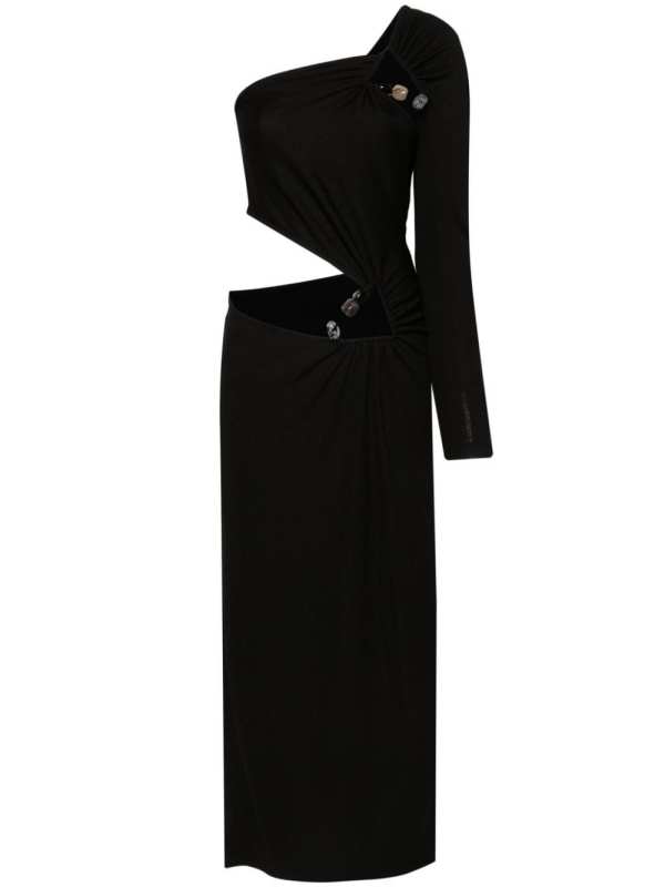 cut-out asymmetric maxi dress
