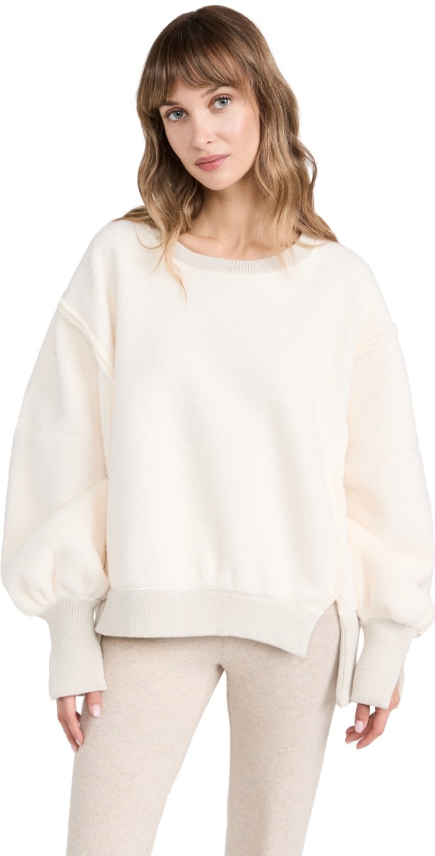 Free People Cozy Camden Pullover VANILLA ICECREAM