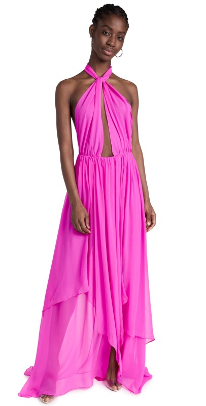 Retrofête Ina Silk Dress Neon Pink
