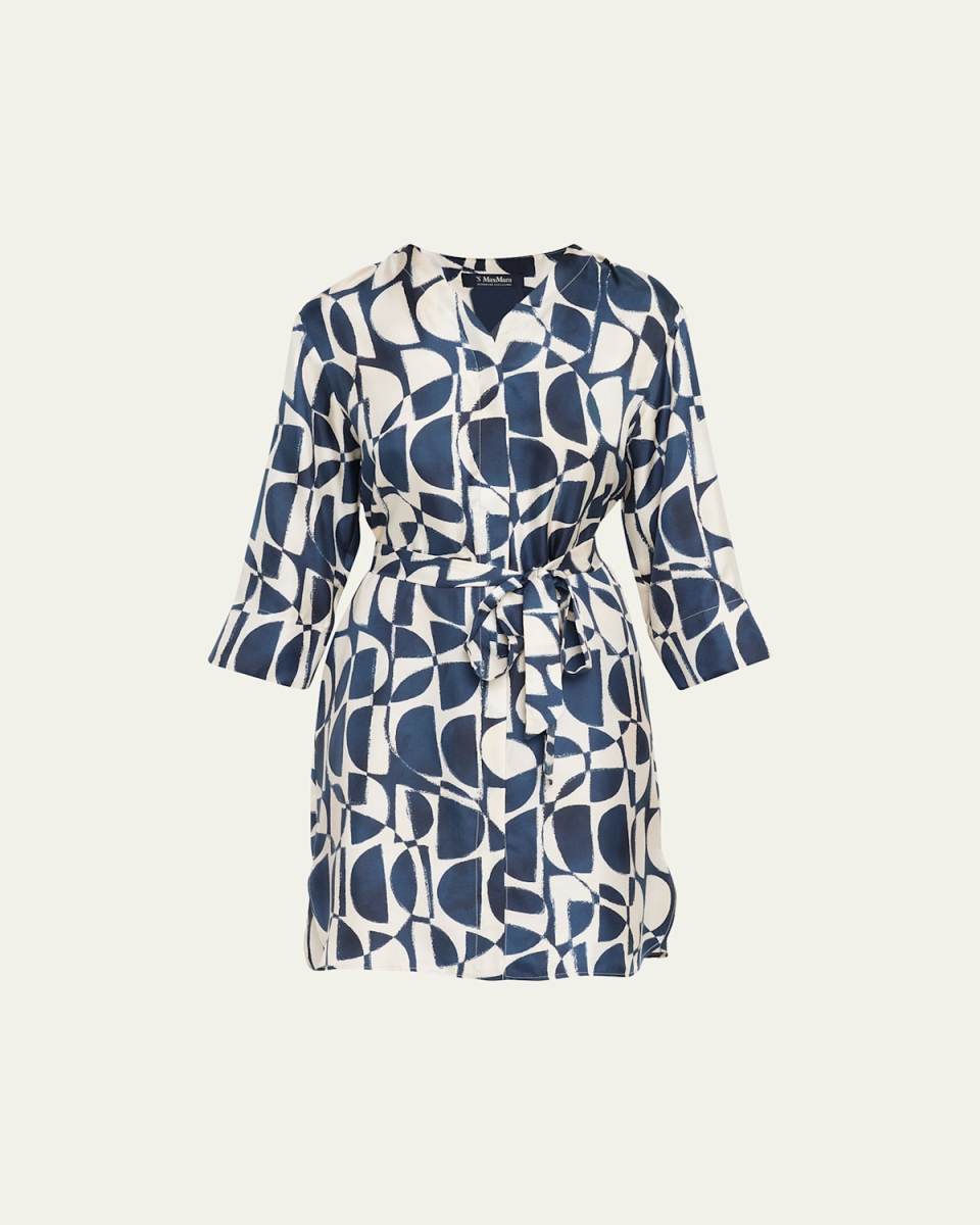 Mida Printed Silk Shirtdress