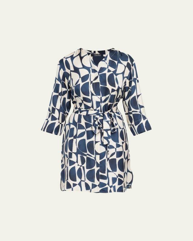 Mida Printed Silk Shirtdress