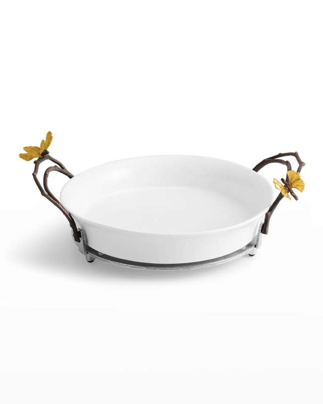 Butterfly Ginkgo Pie Dish
