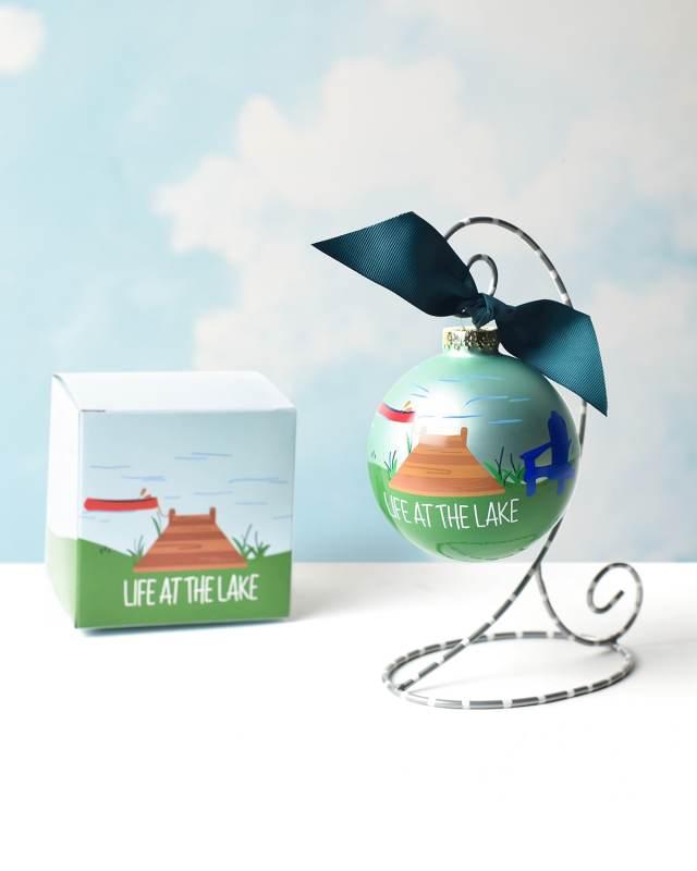 Life at the Lake Christmas Ornament with Stand, Personalized