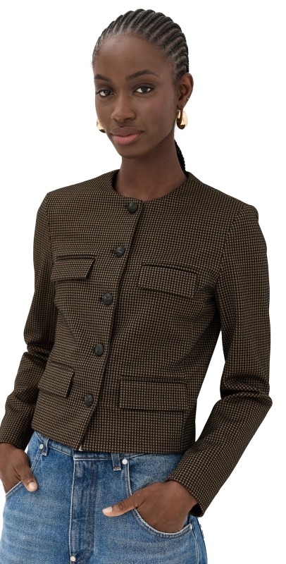Veronica Beard Berkley Knit Jacket Acorn/Black