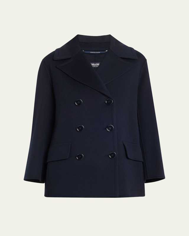 Efebo Double-Breasted Wool Peacoat