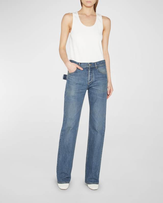 Mid-Rise Boyfriend Denim Pants