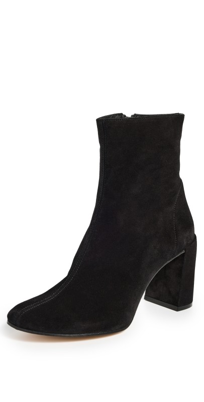 BY FAR Vlada Black Suede Leather Booties Black
