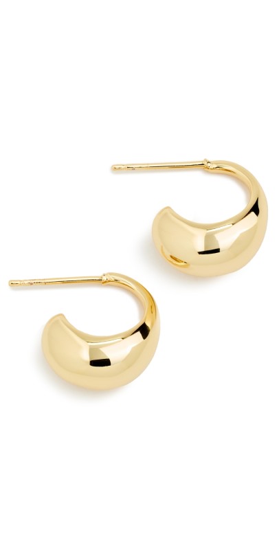 By Adina Eden Curved Stud Earrings Gold