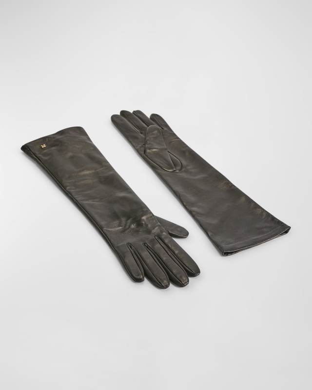 Afidee Gray Nappa Lamb Leather Gloves