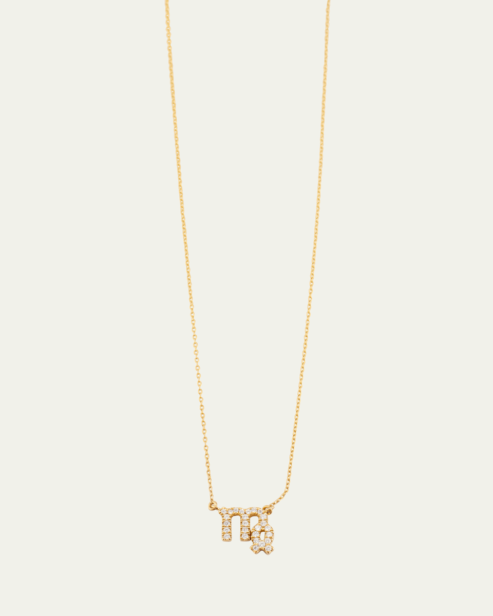 Star Sign Necklace, Virgo, in Yellow Gold and White Diamonds
