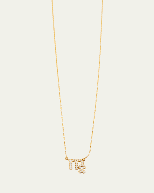 Star Sign Necklace, Virgo, in Yellow Gold and White Diamonds