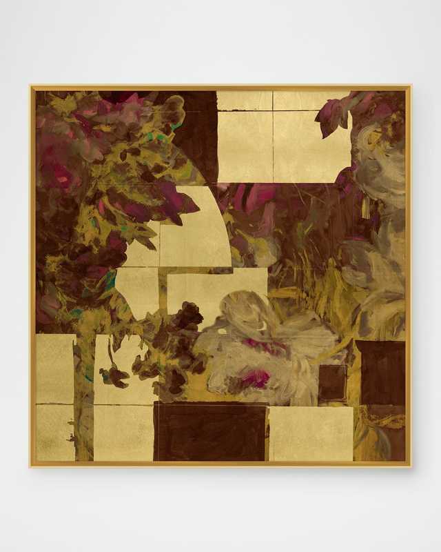 "Floral with Fuchsia" Framed Giclee Wall Art
