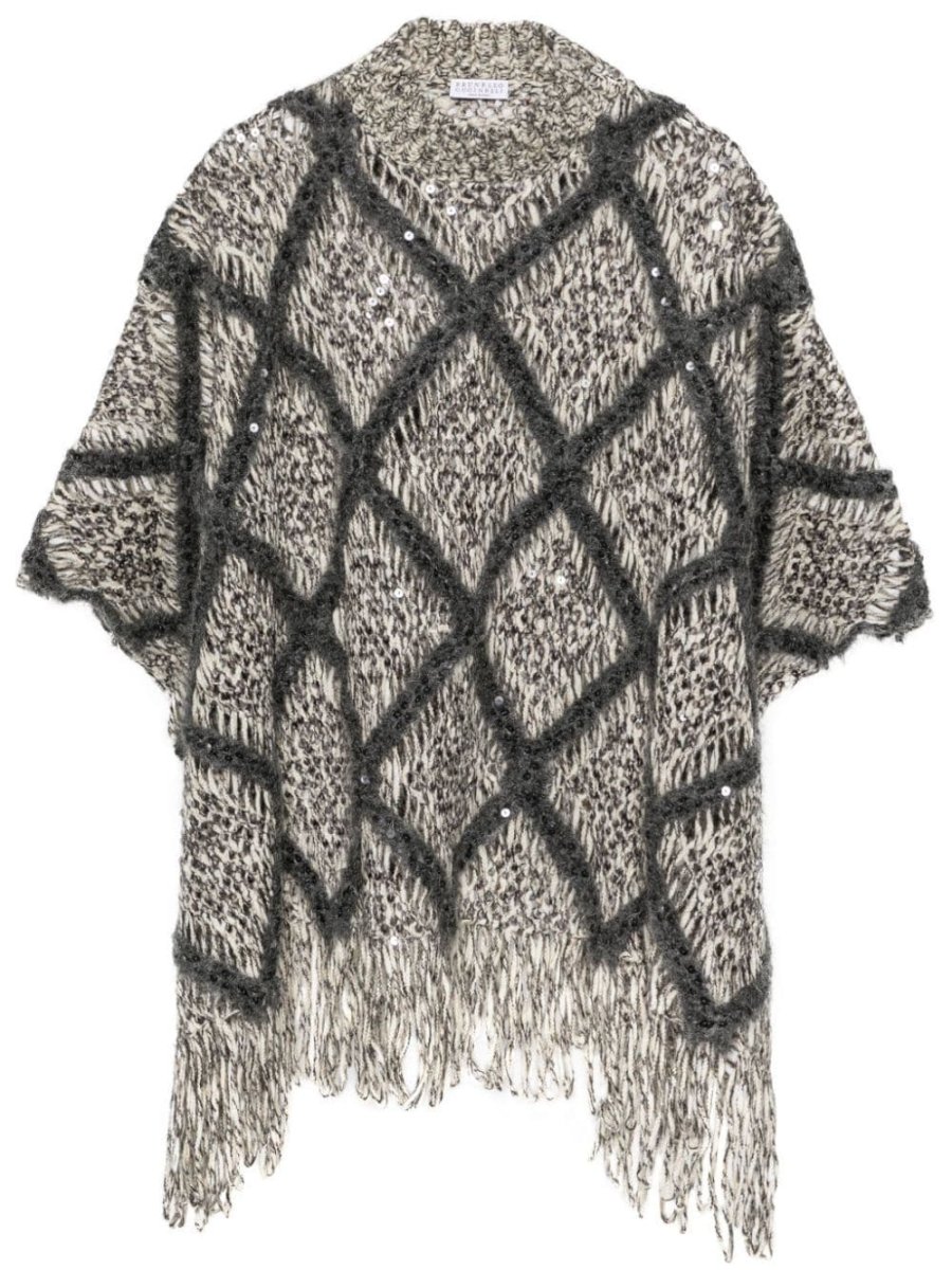 sequin-embellished poncho