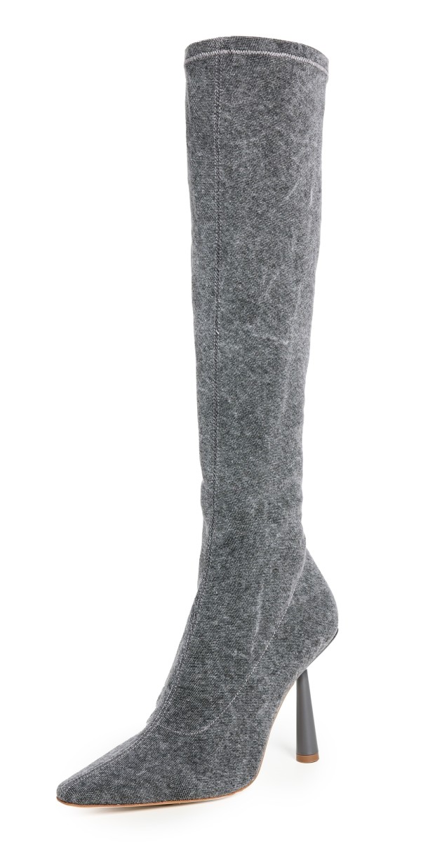 Gia Borghini Rosie 8 Boots Anthracite Denim