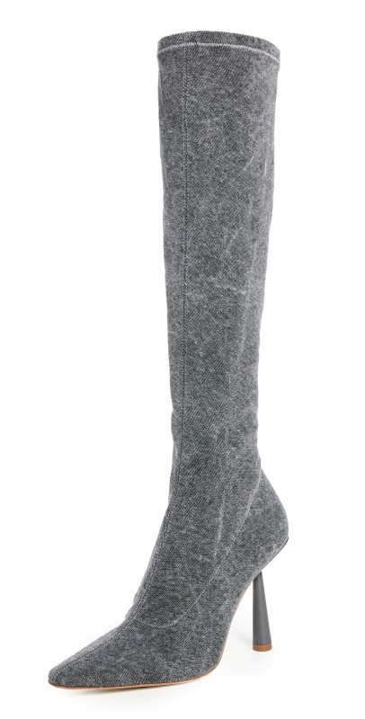 Gia Borghini Rosie 8 Boots Anthracite Denim