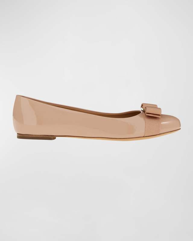 Varina Patent Leather Bow Ballerina Flats