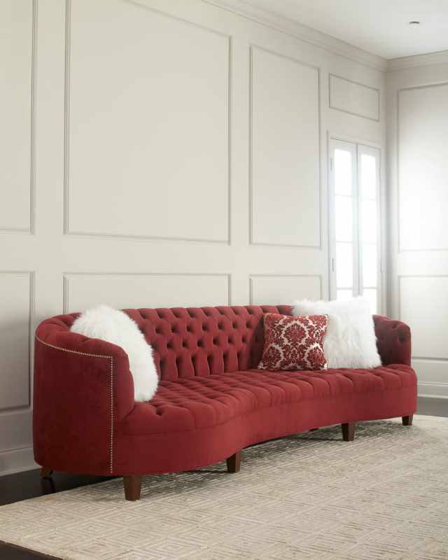 Vaughn Berry Tufted Velvet Sofa 126"