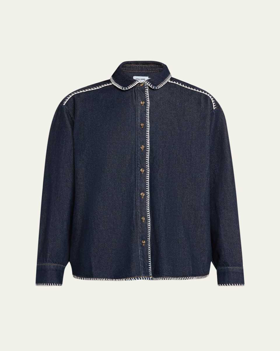 Western Long-Sleeve Denim Shirt