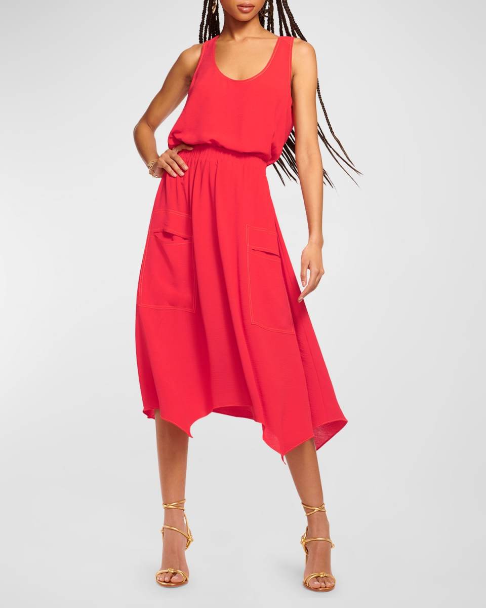 Hallie Scoop-Neck Midi Dress