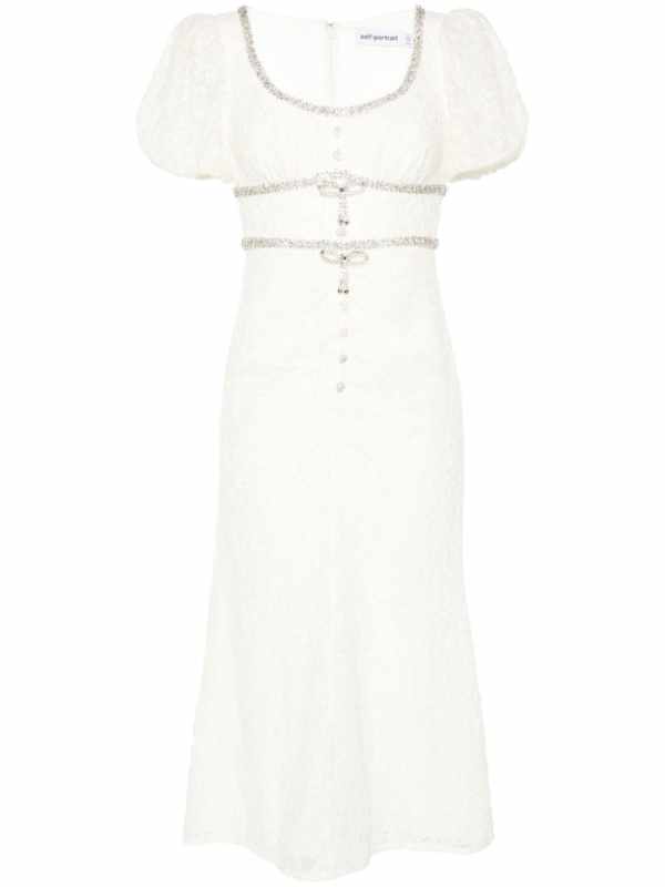 floral-lace midi dress