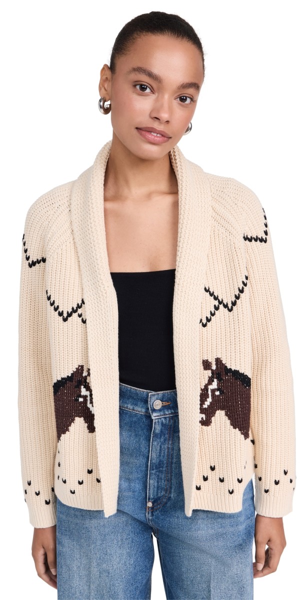 THE GREAT. The Horse Lodge Cardigan Cream