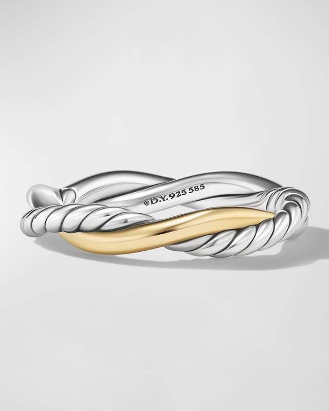 Petite Infinity Band Ring in Silver with 14K Gold, 4mm