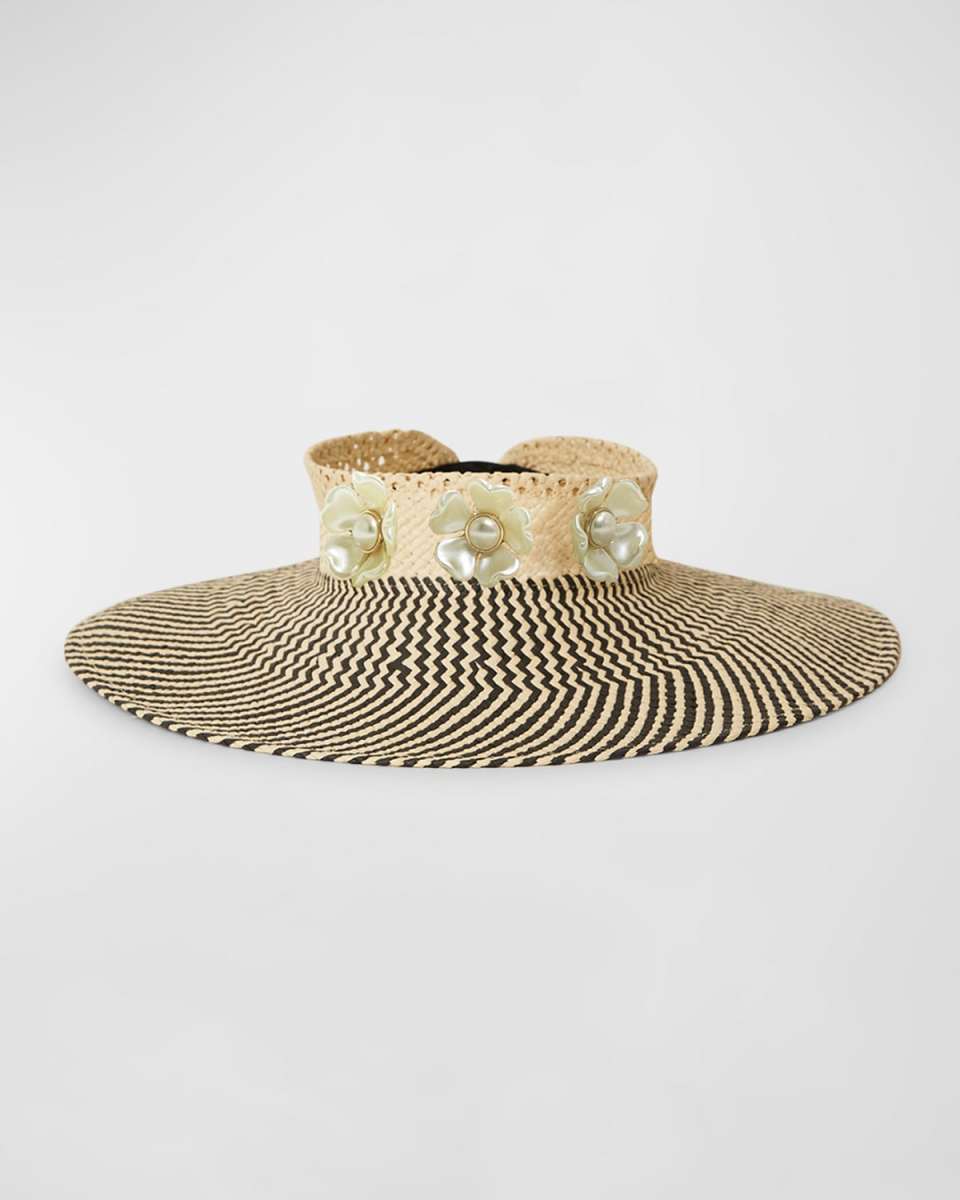 Mandy Pearly Straw Visor