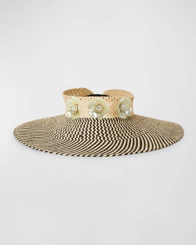 Mandy Pearly Straw Visor