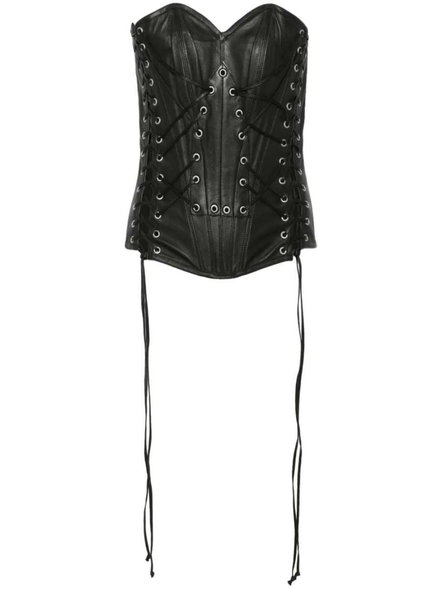 lace-up leather corset