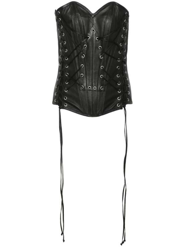 lace-up leather corset