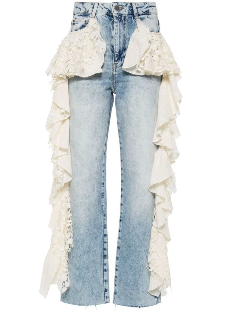 Daky ruffled straight jeans