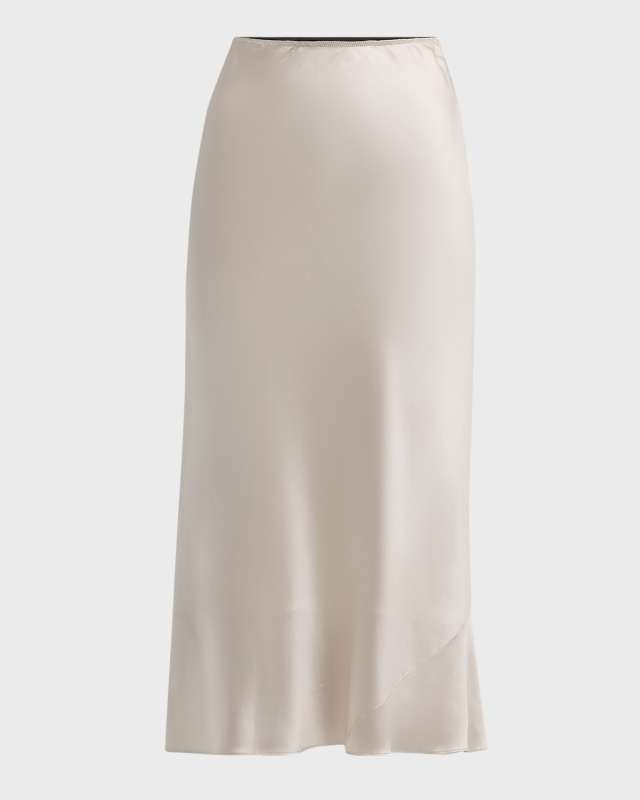 Sense of Shine Satin Midi Skirt