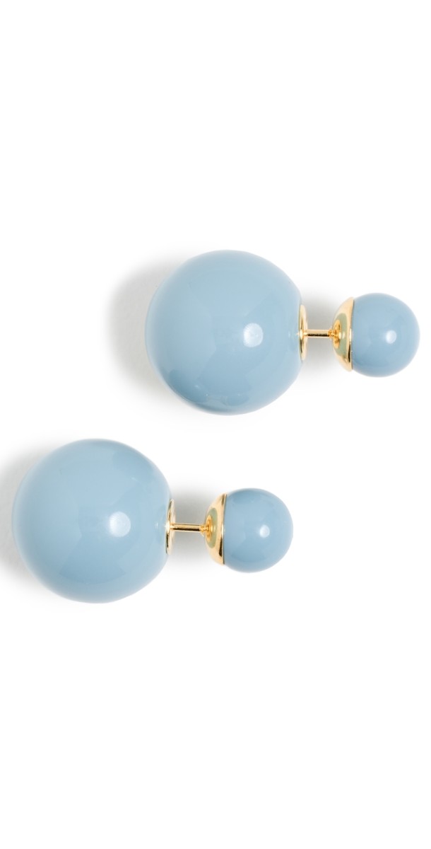 SHASHI Double Ball Earrings French Blue Blu