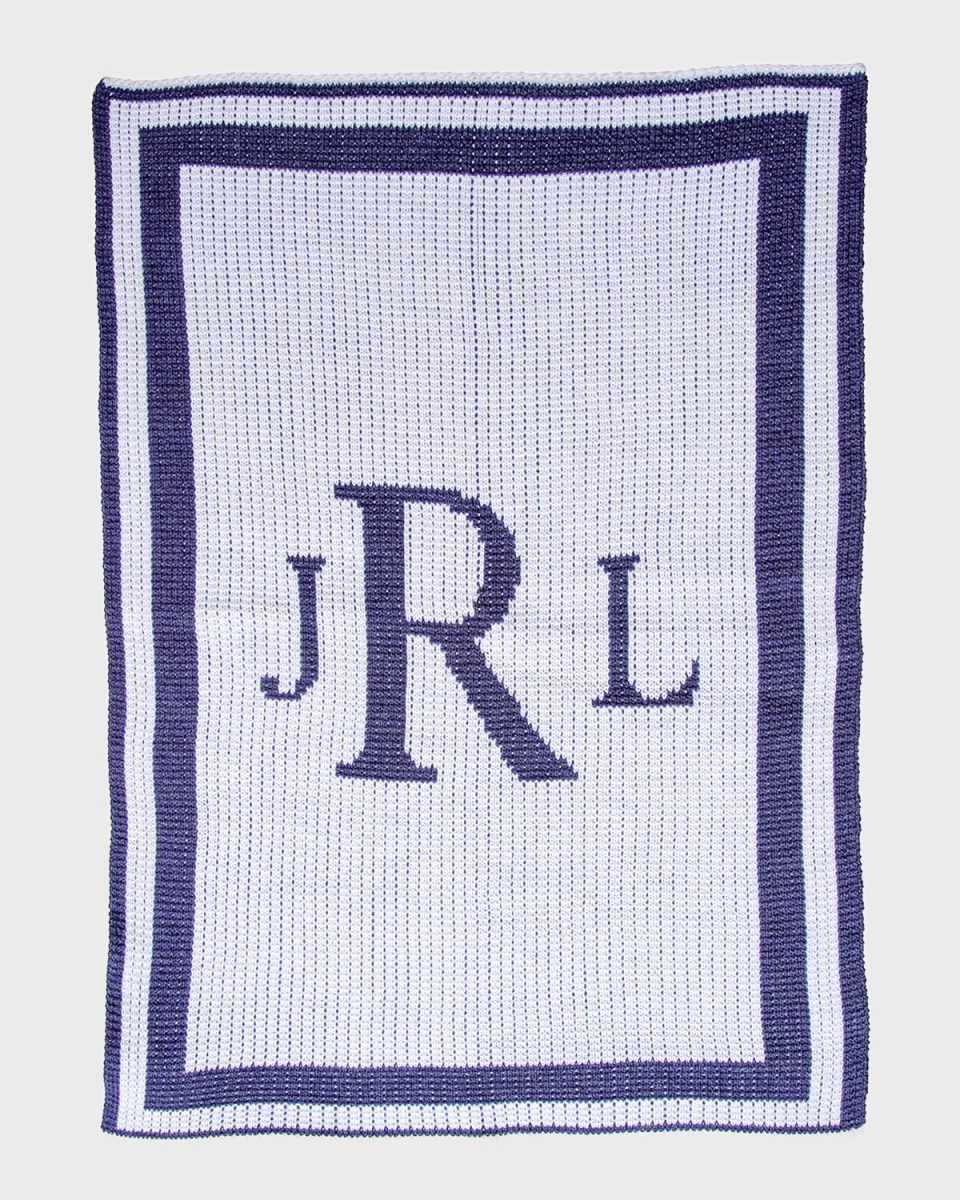 Classic Monogram Stroller Blanket, Personalized