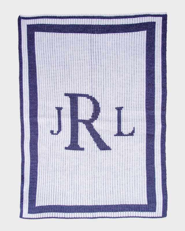 Classic Monogram Stroller Blanket, Personalized