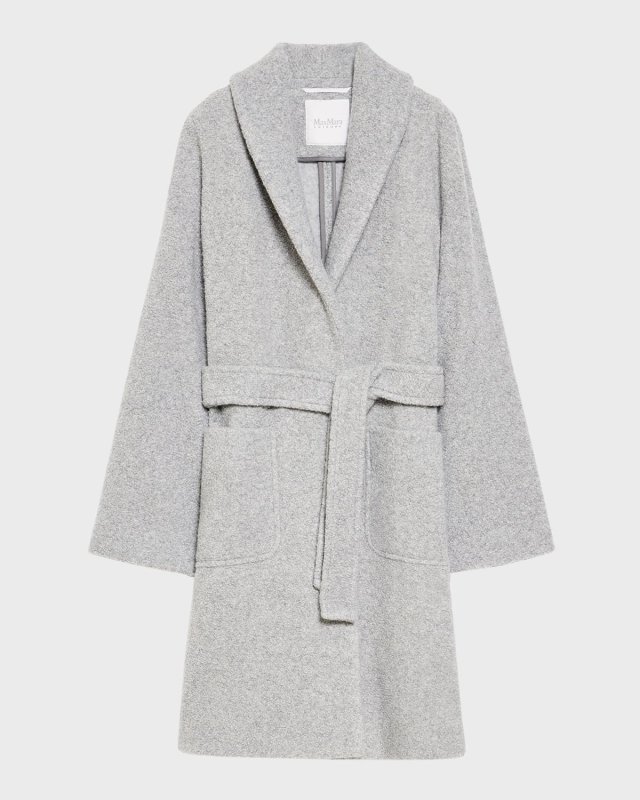 Dafne Shawl-Collar Boucle Coat