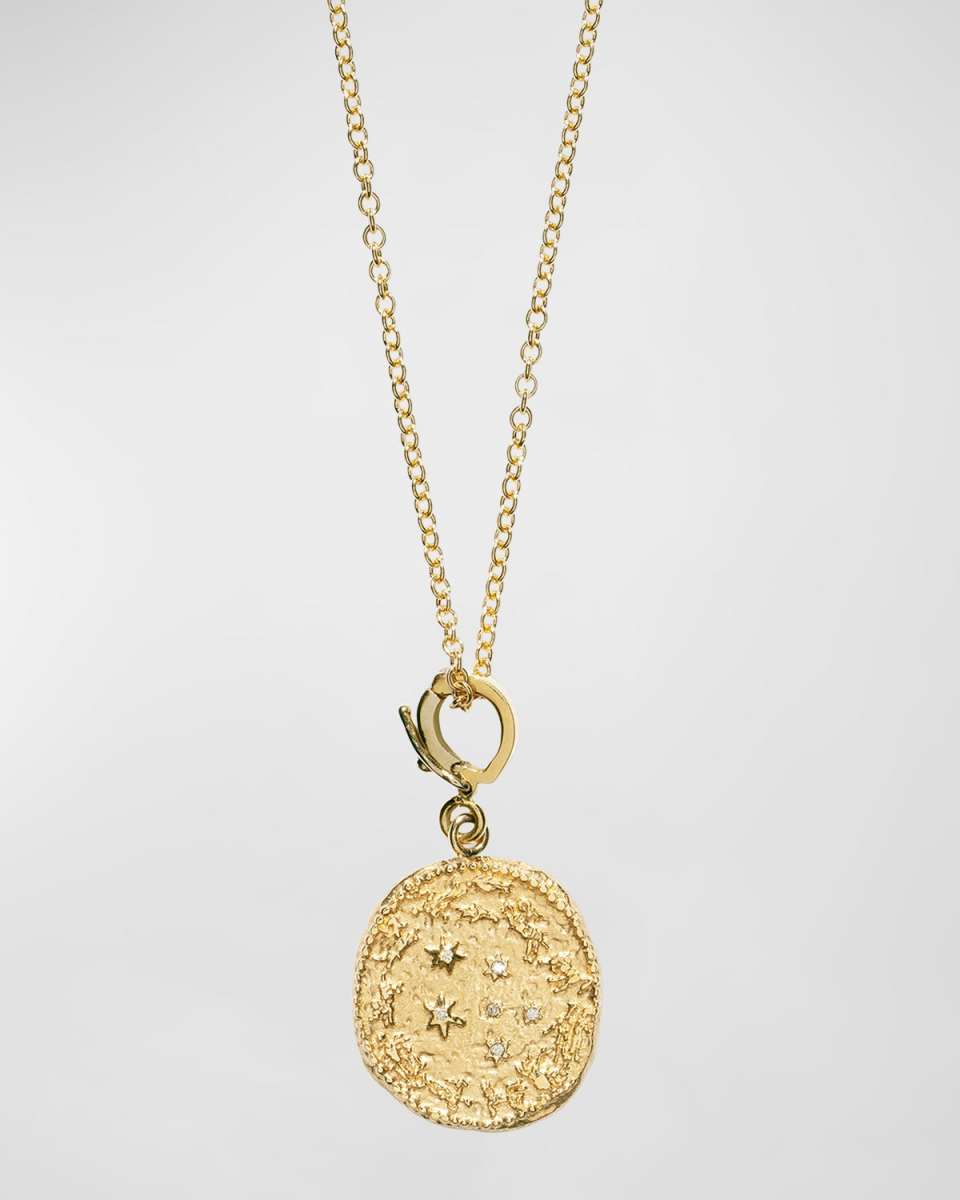 Zodiac Small Diamond Coin Necklace