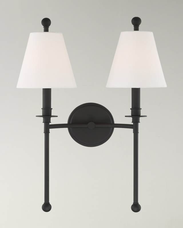 Riverdale 2-Light Black Forged Wall Mount