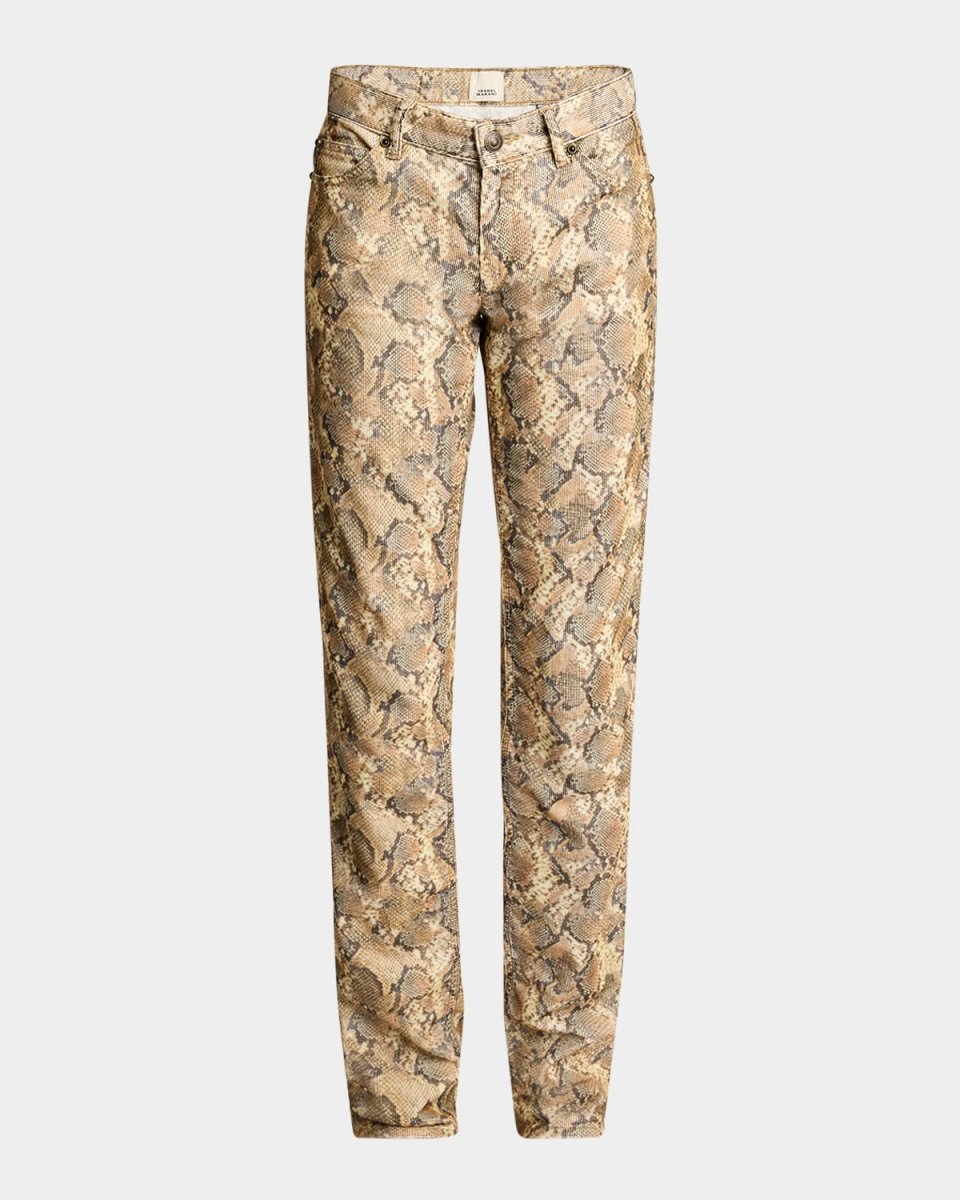 Ferni Snake-Print Velvet Pants