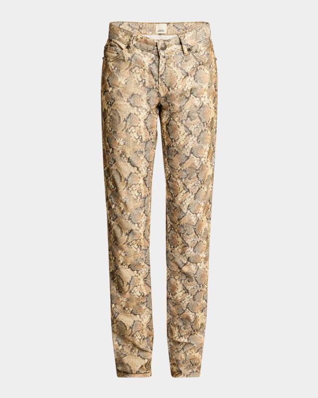 Ferni Snake-Print Velvet Pants