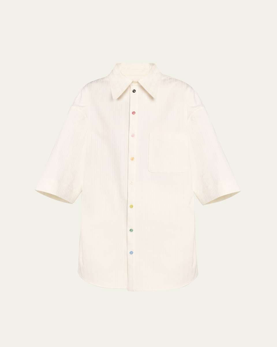 Embroidered Jumbo Short-Sleeve Shirt